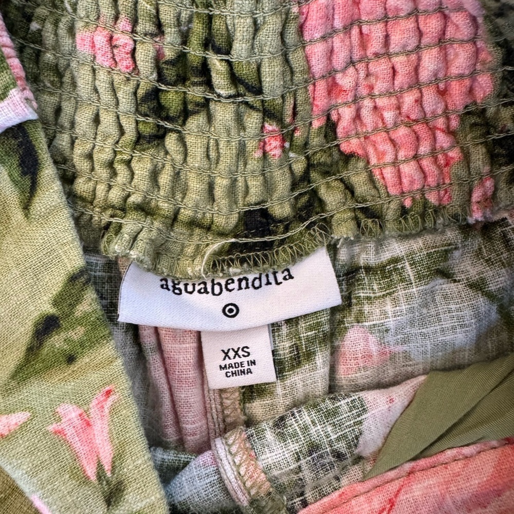 Agua Bendita Green and Pink Wide Leg Pants - Picture 2 of 5